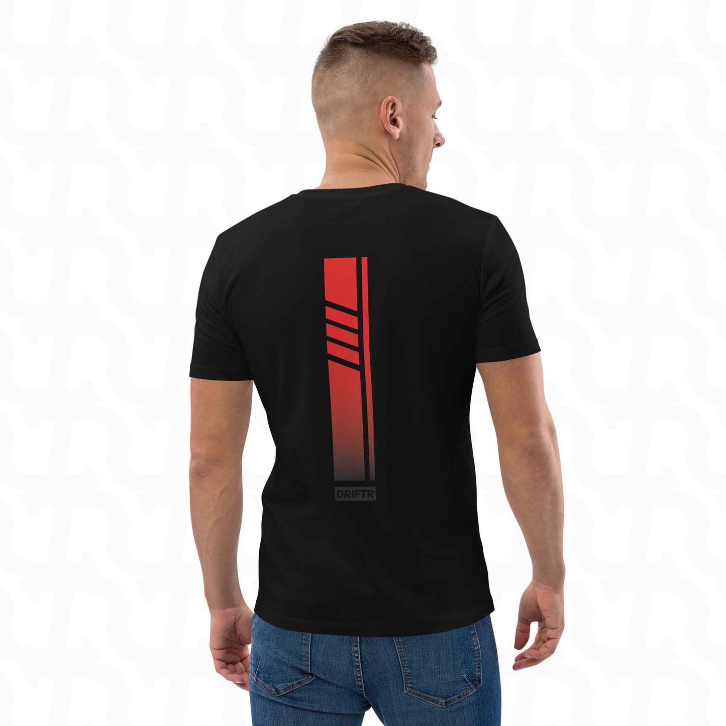 Racer Red DRIFTR Streep Zwart Tee-Sport